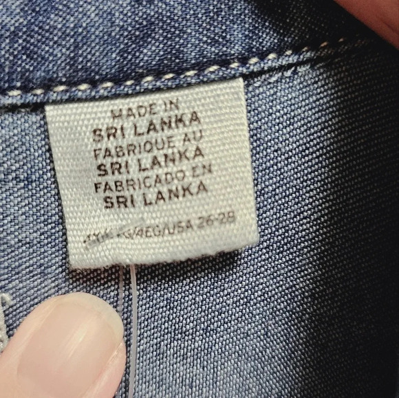 Levi's Jeans Denim Shirt Long Jacket Cotton Washed Blue Lightweight Size 4X - Picture 6 of 11